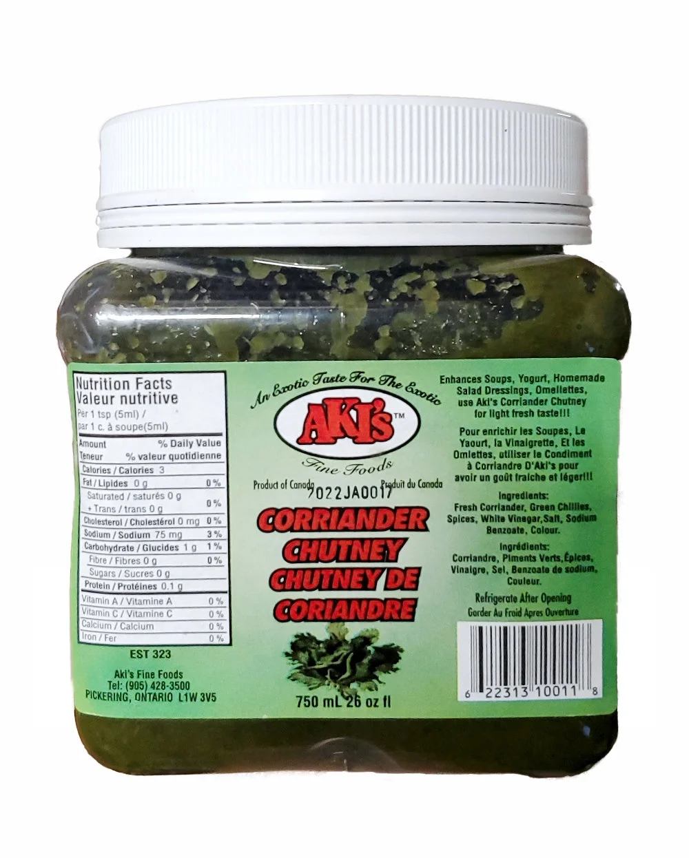 Aki's Aki's Coriander Chutney 750ml 750ml